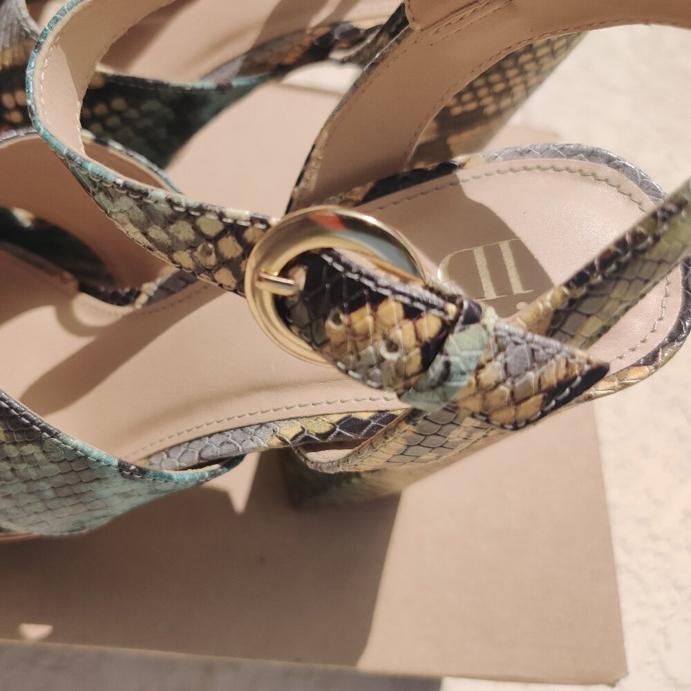 Idore Snake Print Python Platform Leather Sandals… - image 6